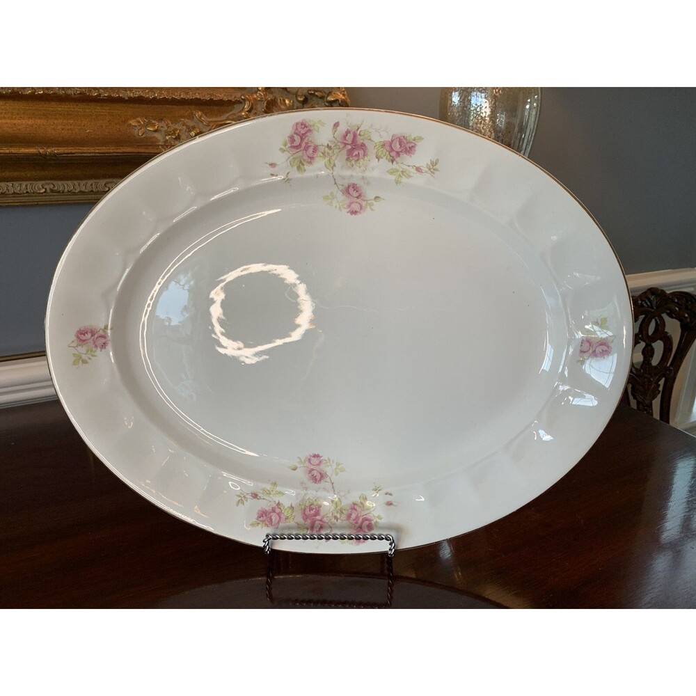 Jaeger & Co Oval Serving Platter Nuremberg Pattern 15" Bavaria